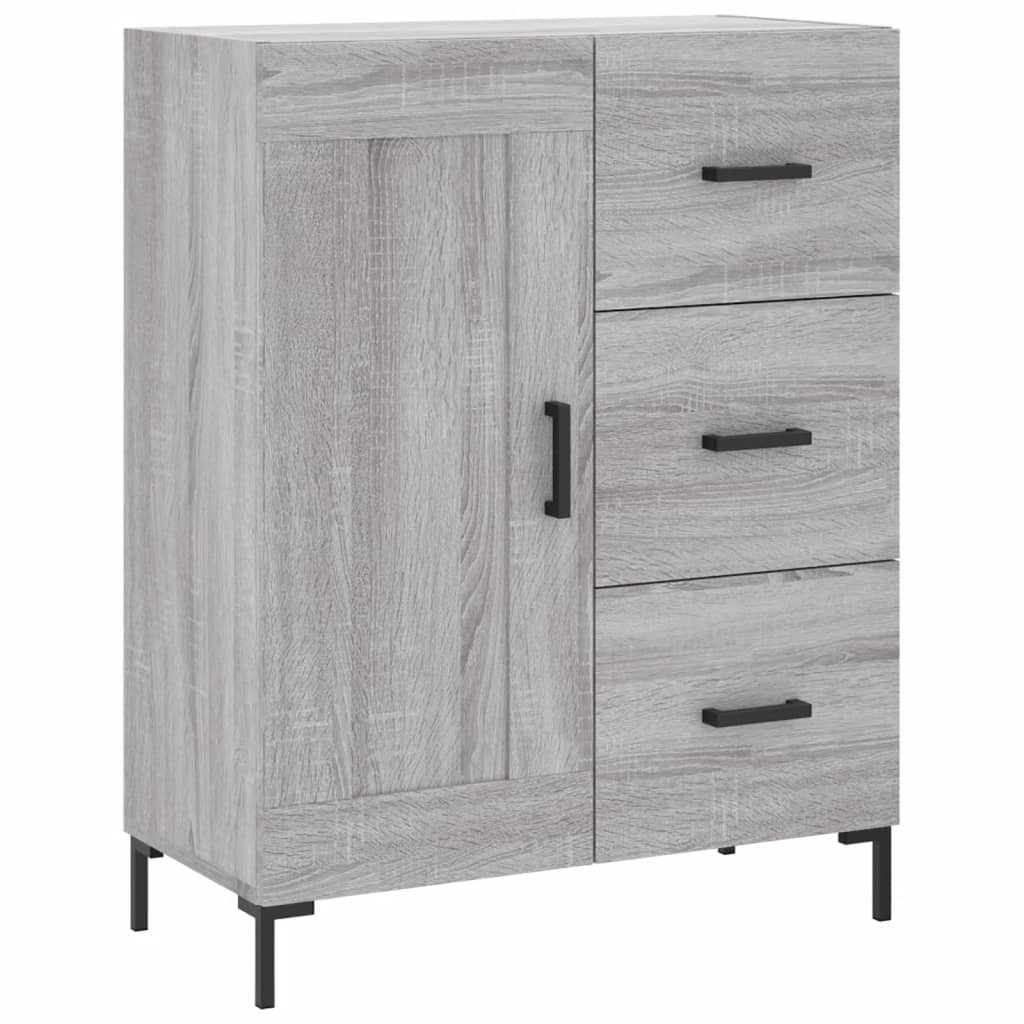 Chest of drawers, grey oak, 69.5x34x180cm, engineered wood