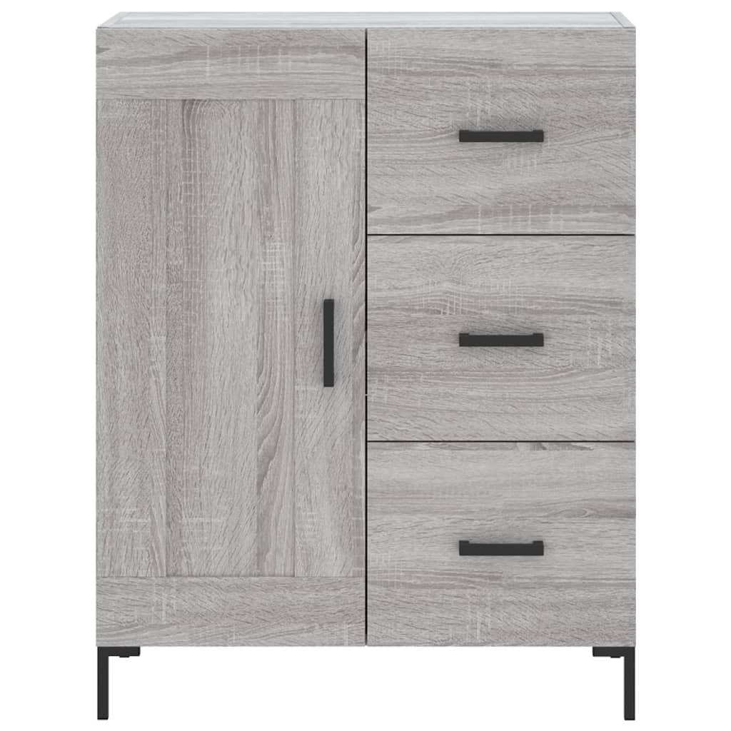 Chest of drawers, grey oak, 69.5x34x180cm, engineered wood