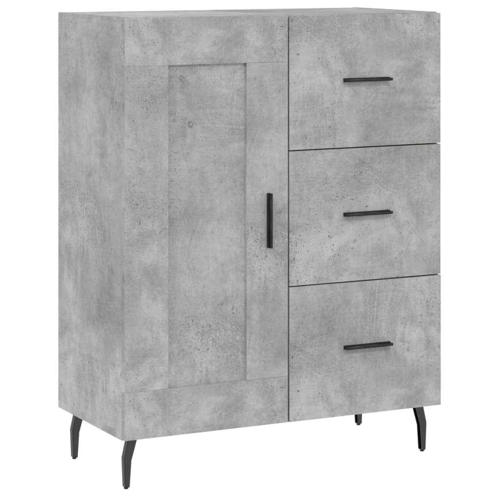 Komoda, betono pilkos spalvos, 69,5x34x180cm, apdirbta mediena