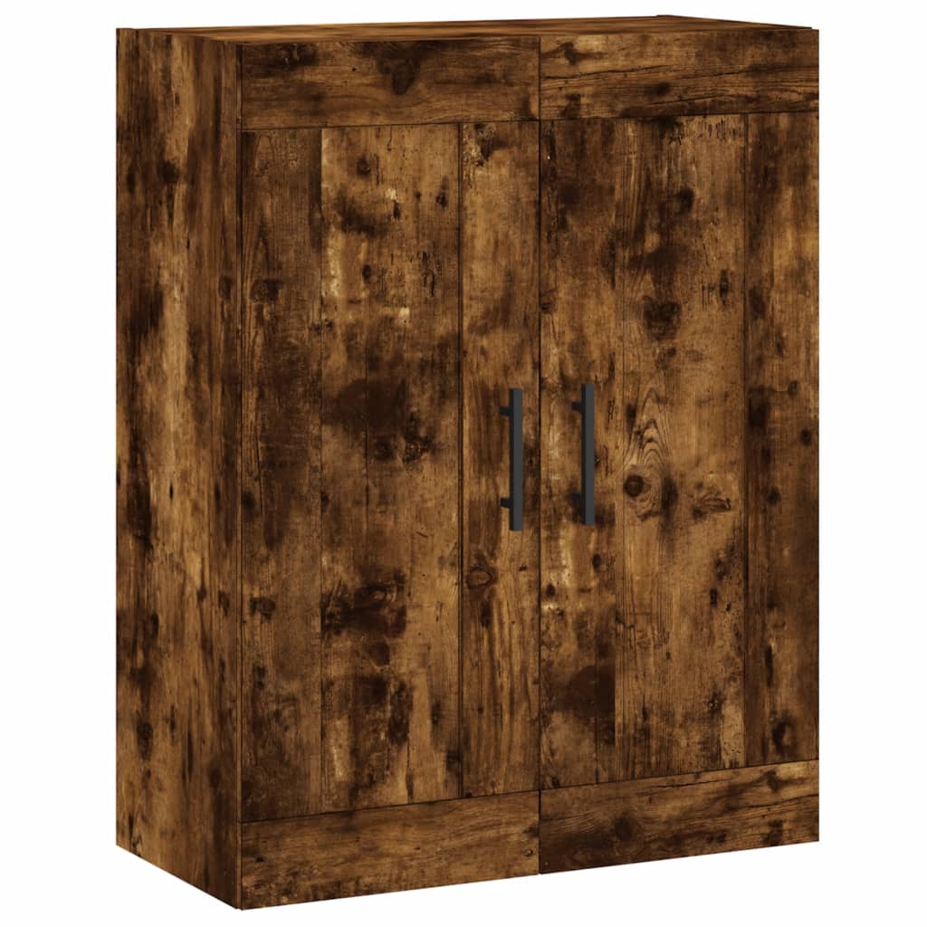 Chest of drawers, smoke oak, 69.5x34x180cm, engineered wood