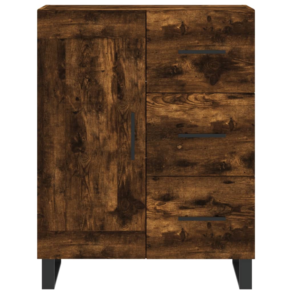 Chest of drawers, smoke oak, 69.5x34x180cm, engineered wood