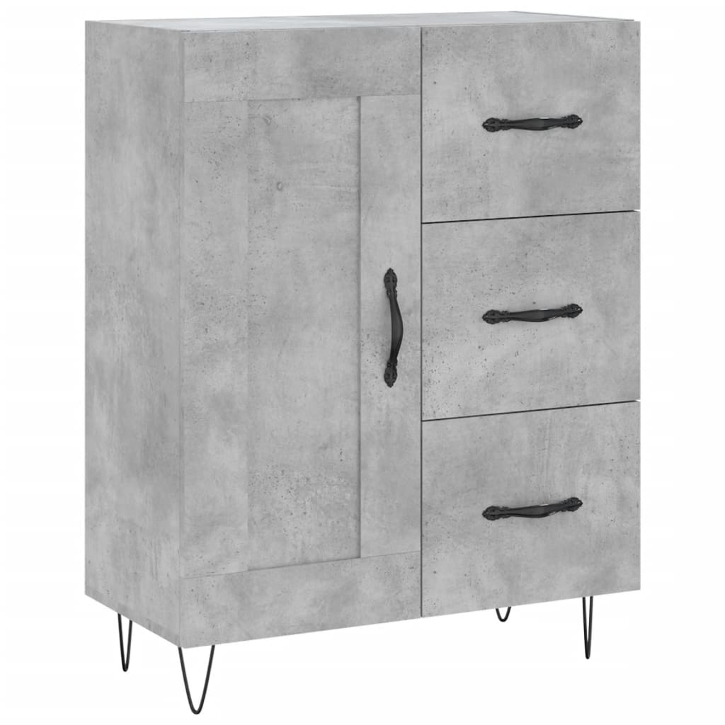 Komoda, betono pilkos spalvos, 69,5x34x180cm, apdirbta mediena