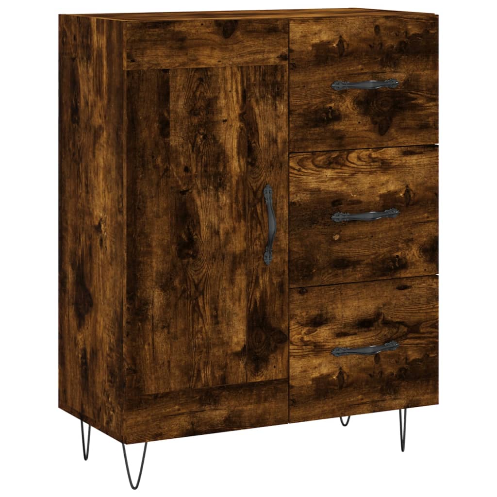 Kumode, dūmu ozola krāsā, 69,5x34x180cm, apstrādāta koksne
