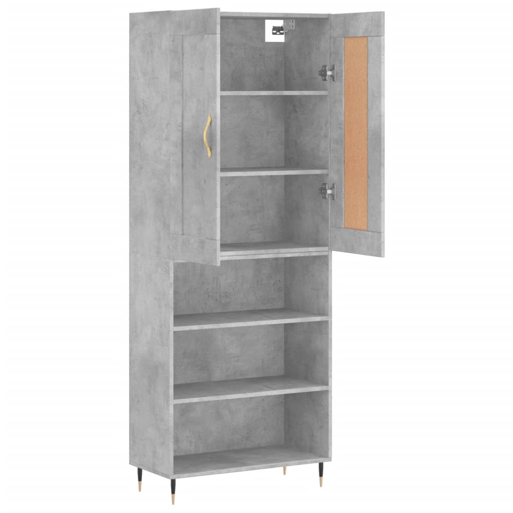 Komoda, betono pilkos spalvos, 69,5x34x180cm, apdirbta mediena