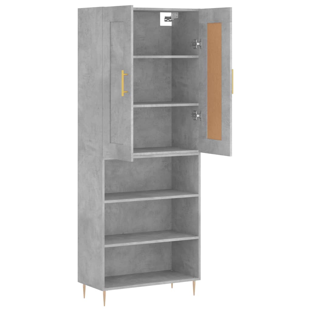 Komoda, betono pilkos spalvos, 69,5x34x180cm, apdirbta mediena