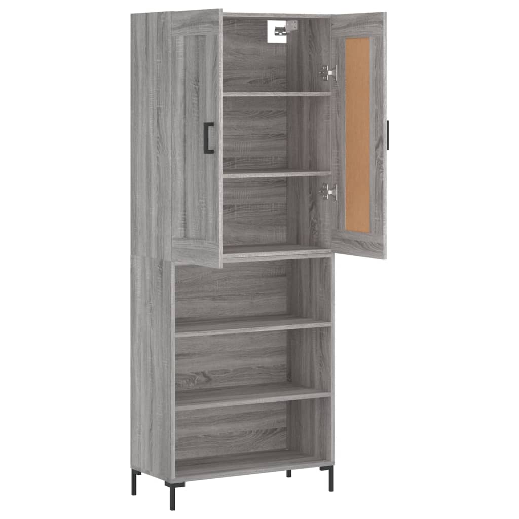 Kumode, pelēka ozola krāsā, 69,5x34x180cm, apstrādāta koksne
