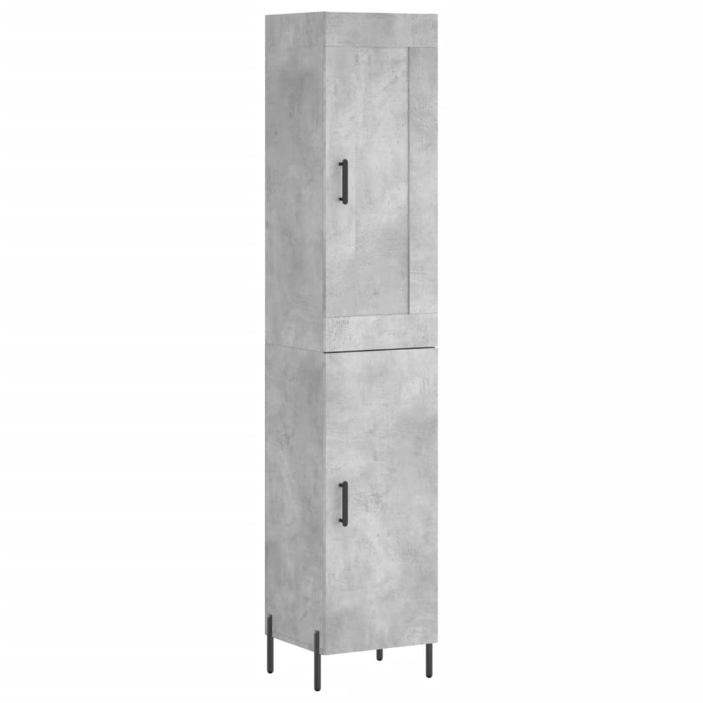 Kumode, betona pelēka krāsa, 34,5x34x180cm, apstrādāta koksne
