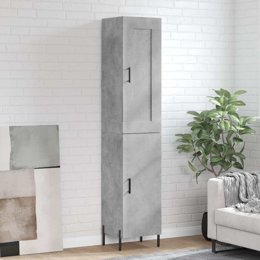Kumode, betona pelēka krāsa, 34,5x34x180cm, apstrādāta koksne