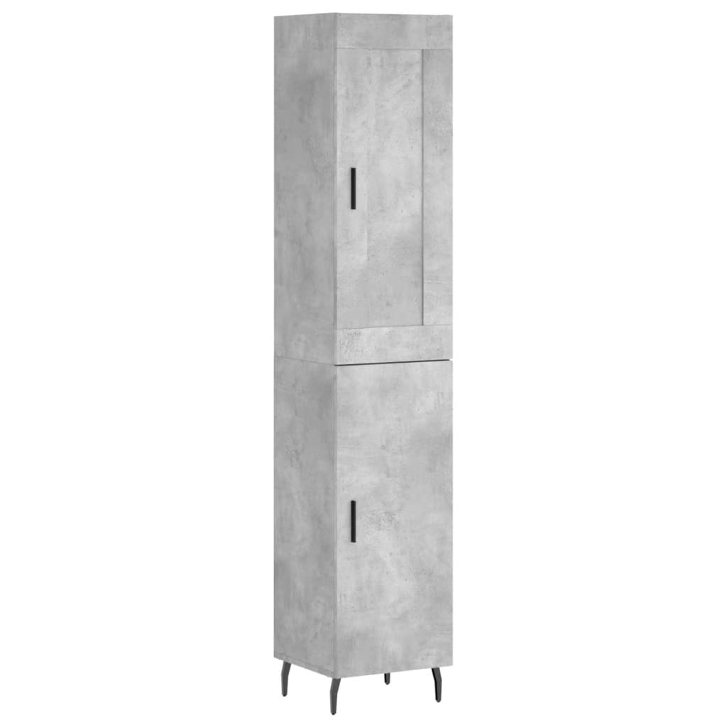Chest of drawers, concrete grey, 34.5x34x180cm, engineered wood