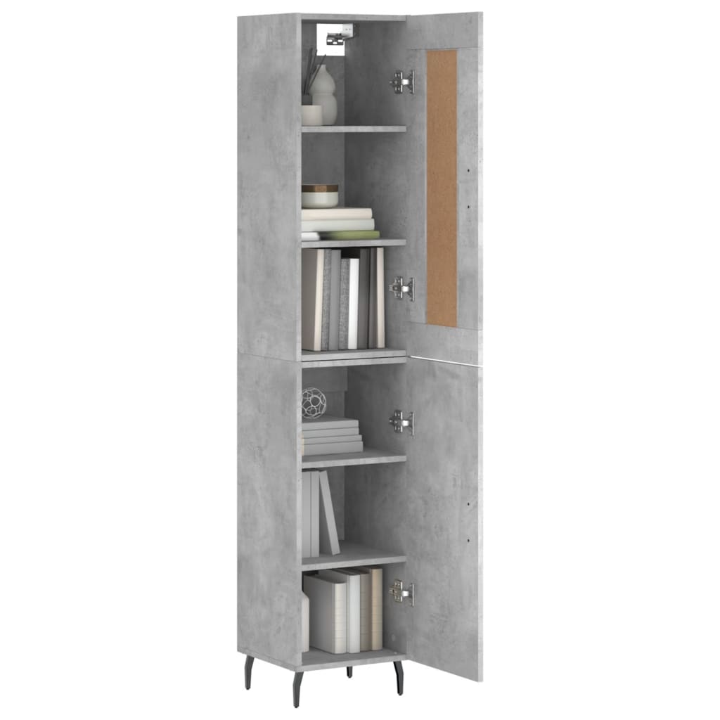 Chest of drawers, concrete grey, 34.5x34x180cm, engineered wood