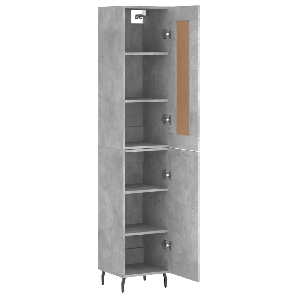 Chest of drawers, concrete grey, 34.5x34x180cm, engineered wood