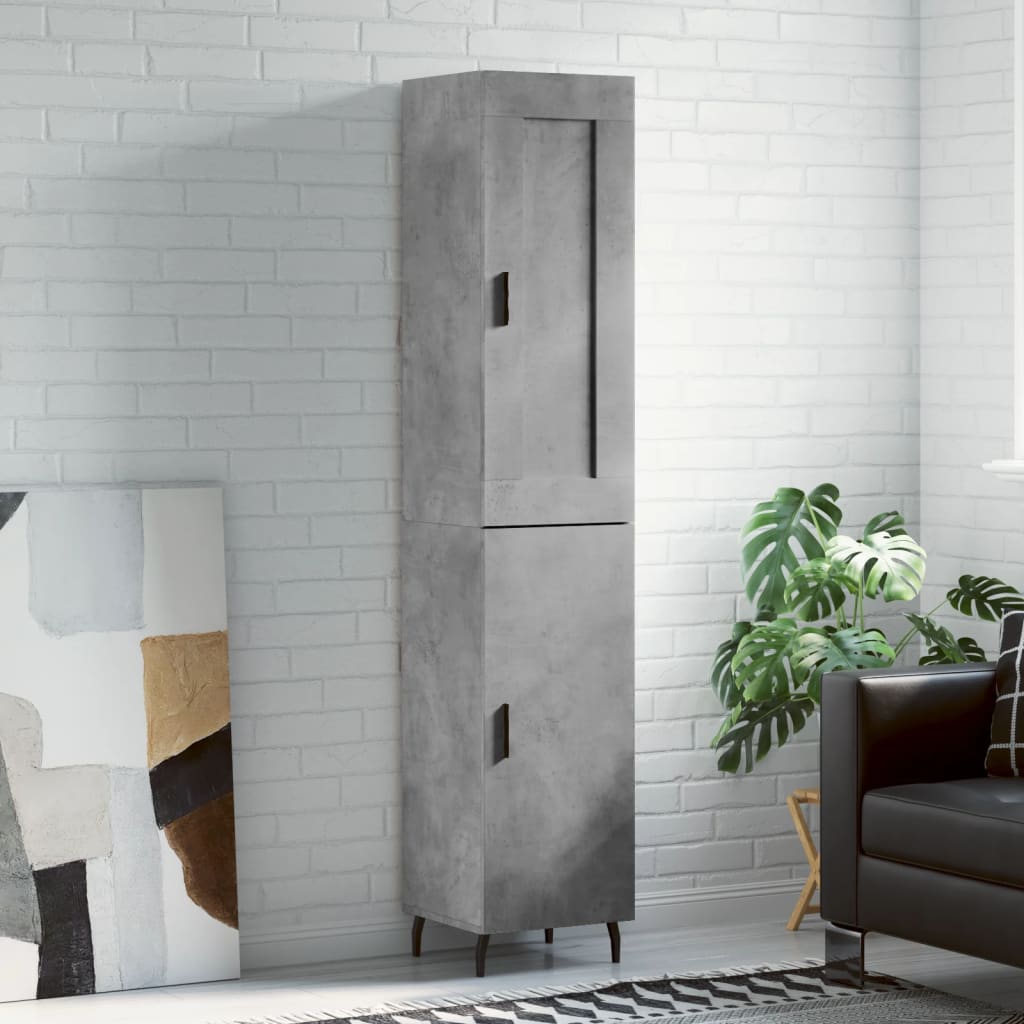 Chest of drawers, concrete grey, 34.5x34x180cm, engineered wood