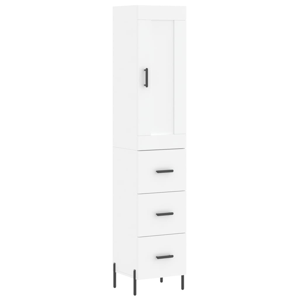 Chest of drawers, white, 34.5x34x180cm, engineered wood