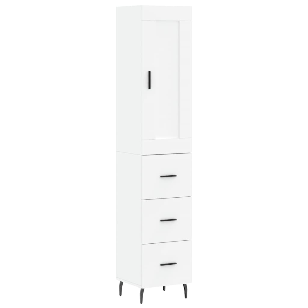Kumode, balta, 34,5x34x180cm, apstrādāta koksne