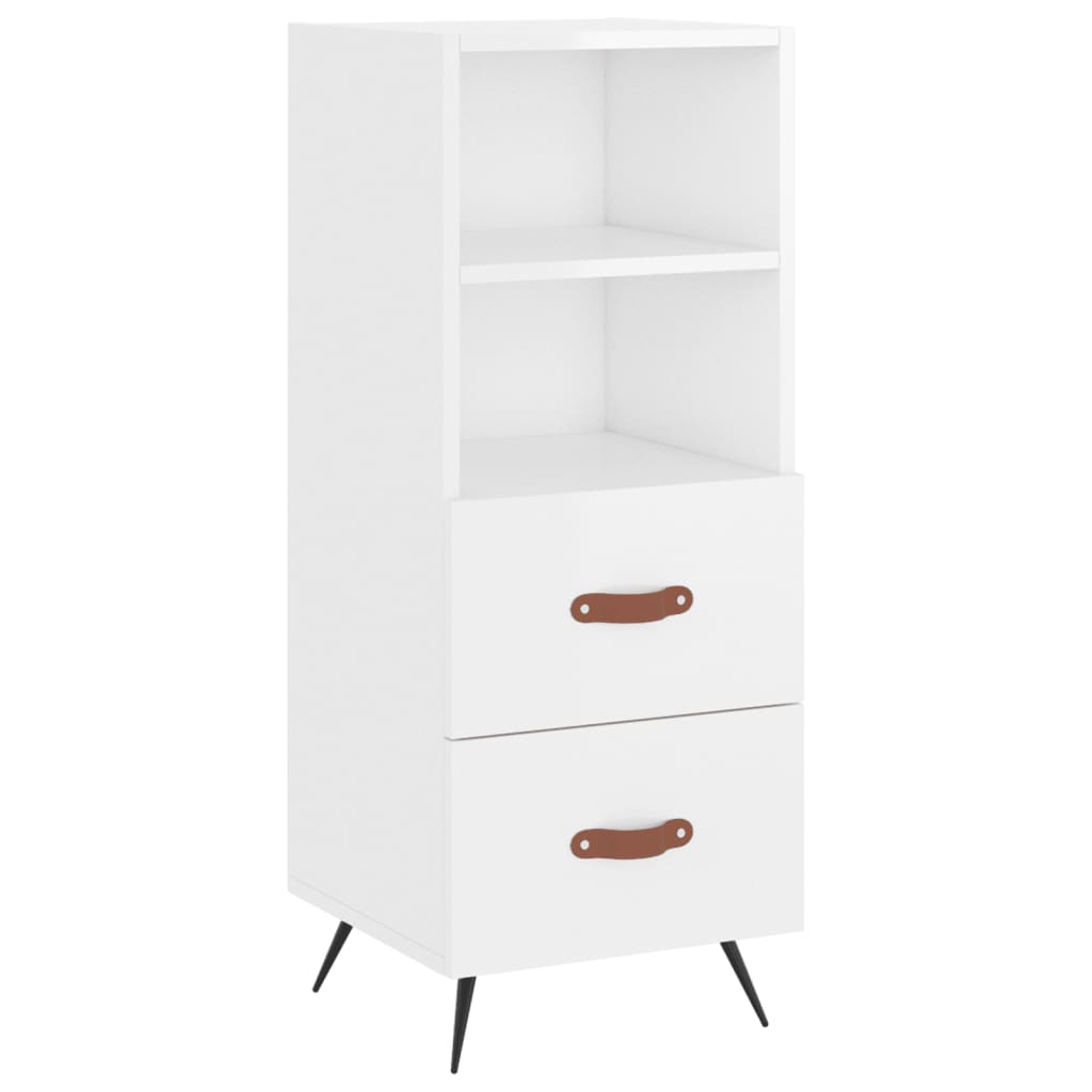 Chest of drawers, white, 34.5x34x180cm, engineered wood, high gloss