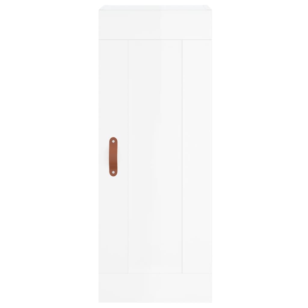 Chest of drawers, white, 34.5x34x180cm, engineered wood, high gloss