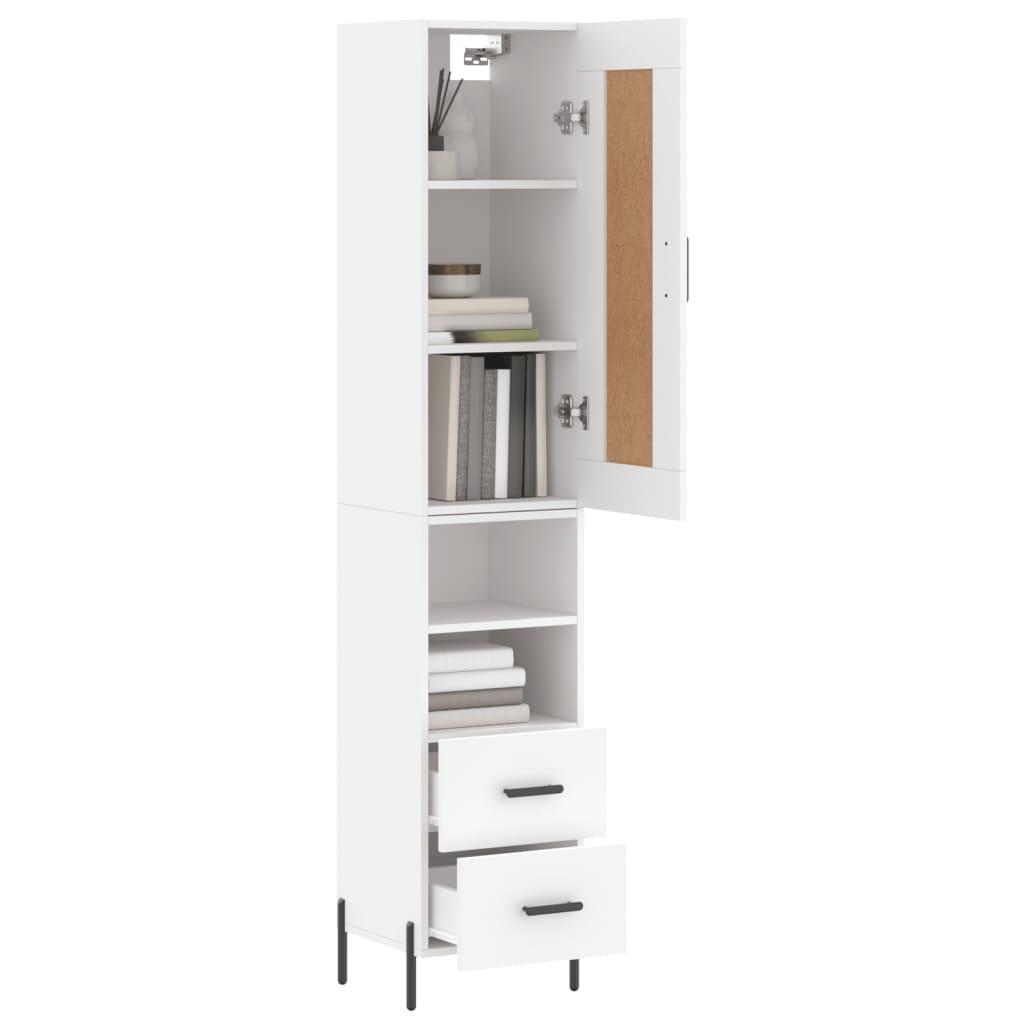 Chest of drawers, white, 34.5x34x180cm, engineered wood