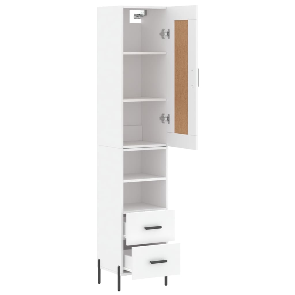 Chest of drawers, white, 34.5x34x180cm, engineered wood