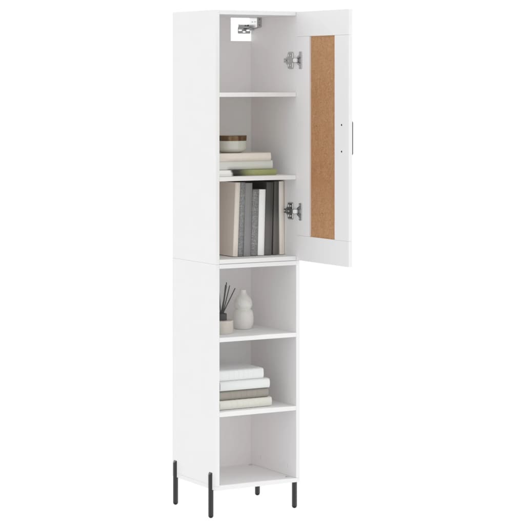 Chest of drawers, white, 34.5x34x180cm, engineered wood