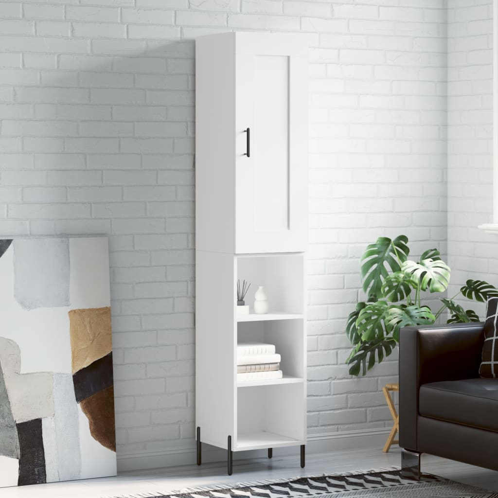 Chest of drawers, white, 34.5x34x180cm, engineered wood