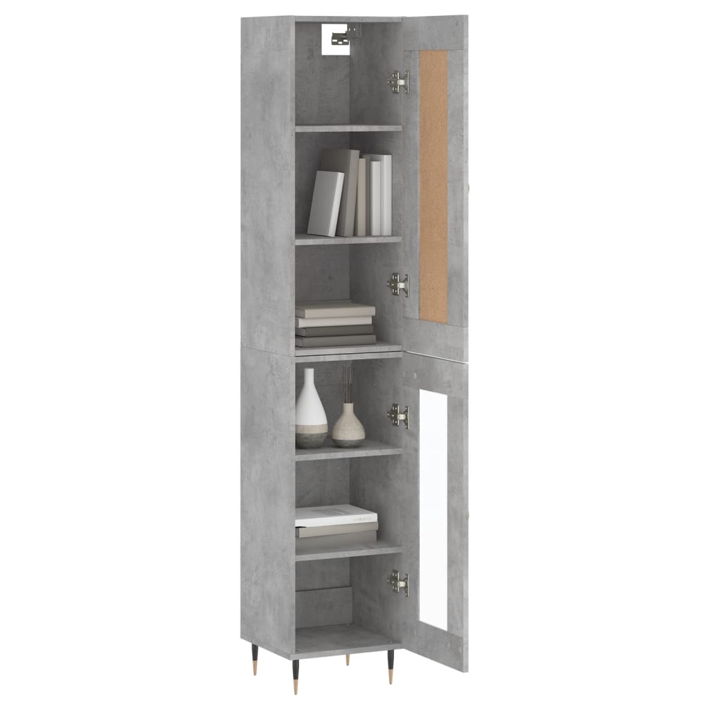 Chest of drawers, concrete grey, 34.5x34x180cm, engineered wood