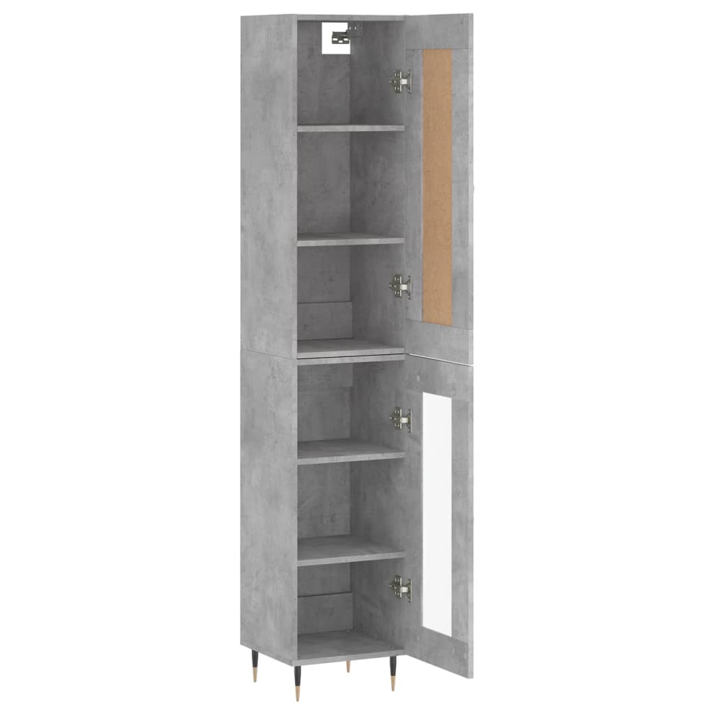 Chest of drawers, concrete grey, 34.5x34x180cm, engineered wood