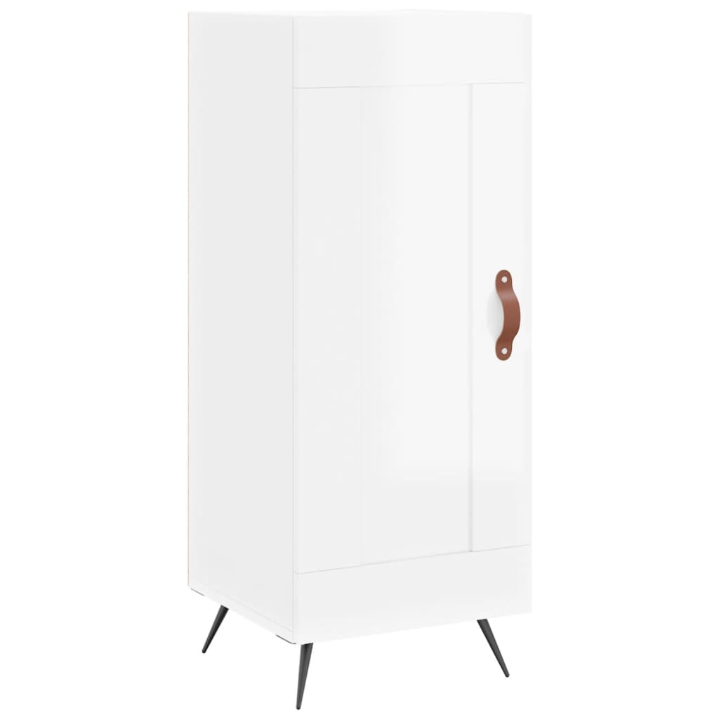 Kumode, balta, 34,5x34x180cm, apstrādāta koksne, glancēta