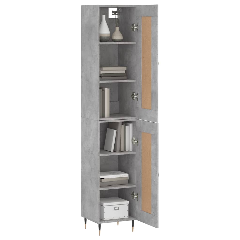 Chest of drawers, concrete grey, 34.5x34x180cm, engineered wood