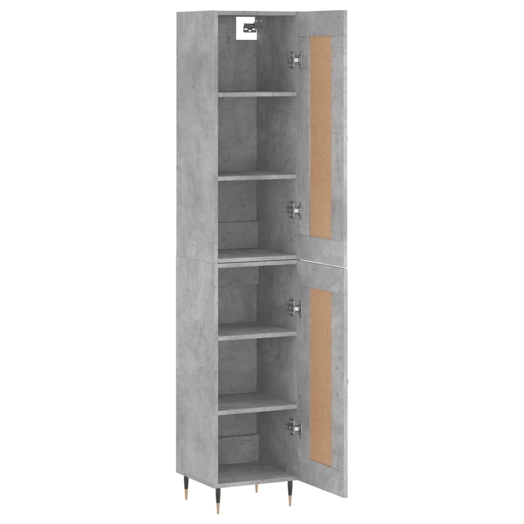 Chest of drawers, concrete grey, 34.5x34x180cm, engineered wood