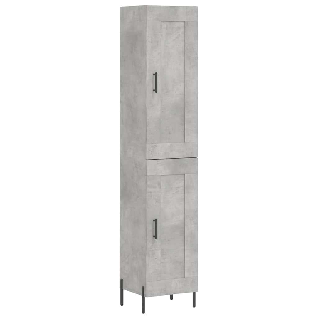 Komoda, betono pilkos spalvos, 34,5x34x180cm, apdirbta mediena
