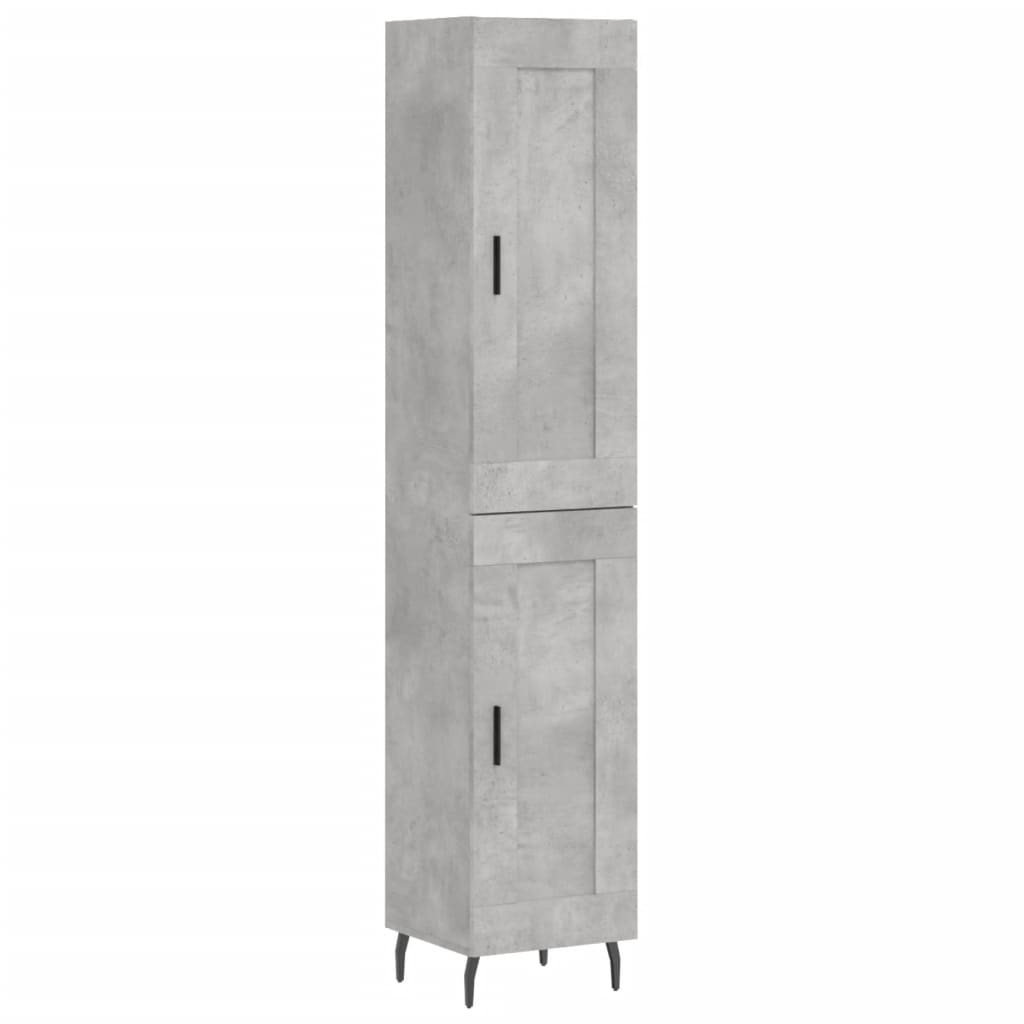 Chest of drawers, concrete grey, 34.5x34x180cm, engineered wood