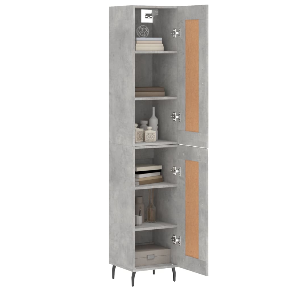 Chest of drawers, concrete grey, 34.5x34x180cm, engineered wood