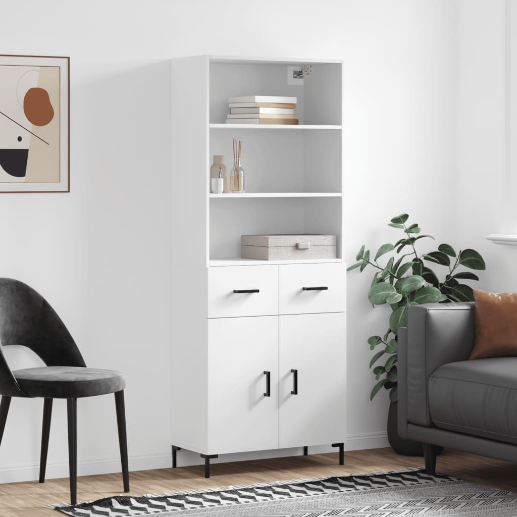 Kumode, balta, 69,5x34x180cm, apstrādāta koksne