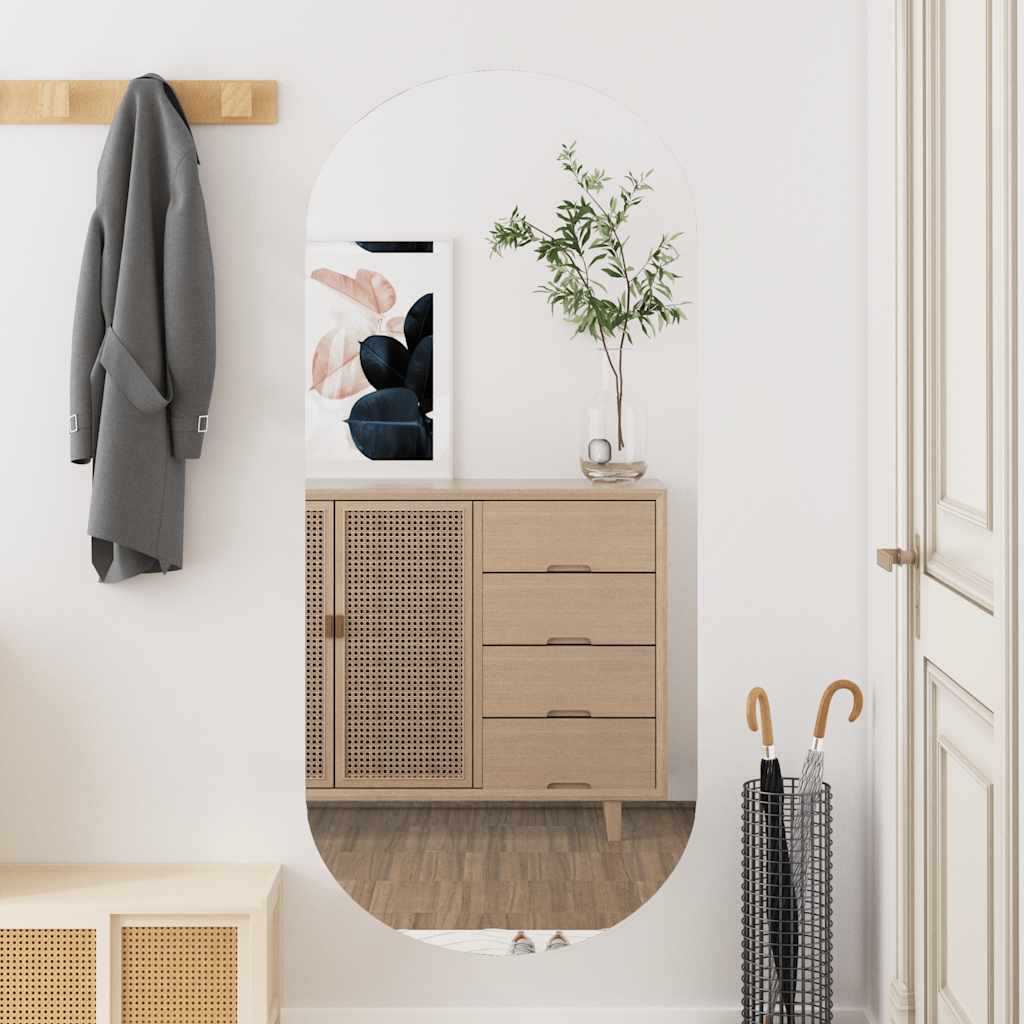 Wall mirror, 45x100cm, glass, oval-shaped