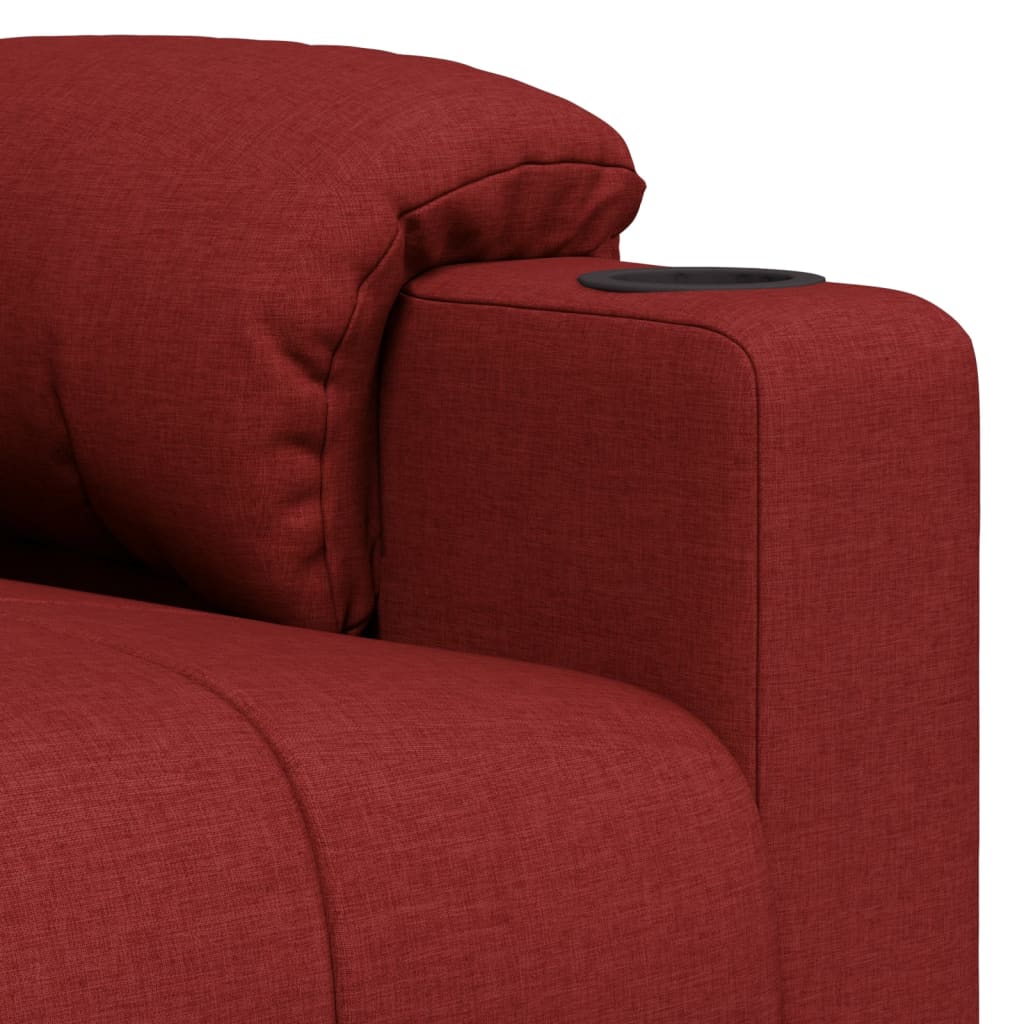 Electric reclining armchair, burgundy, fabric