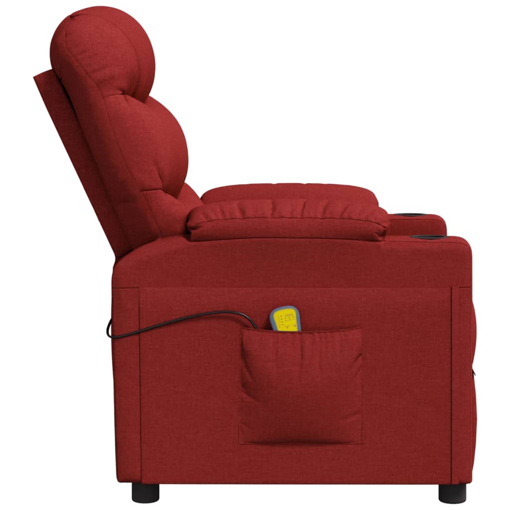 Elektriskais masāžas krēsls, vīna sarkans, audums