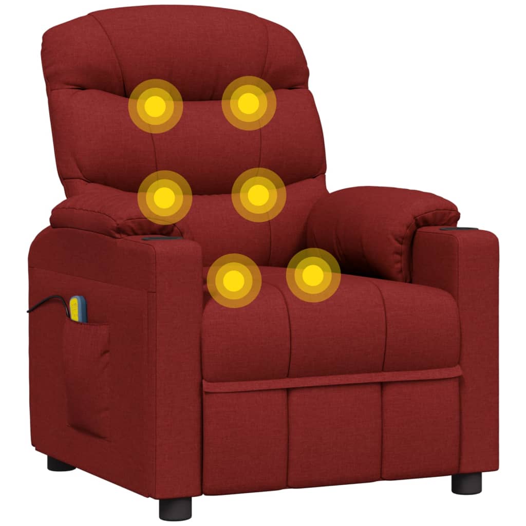 Elektriskais masāžas krēsls, vīna sarkans, audums