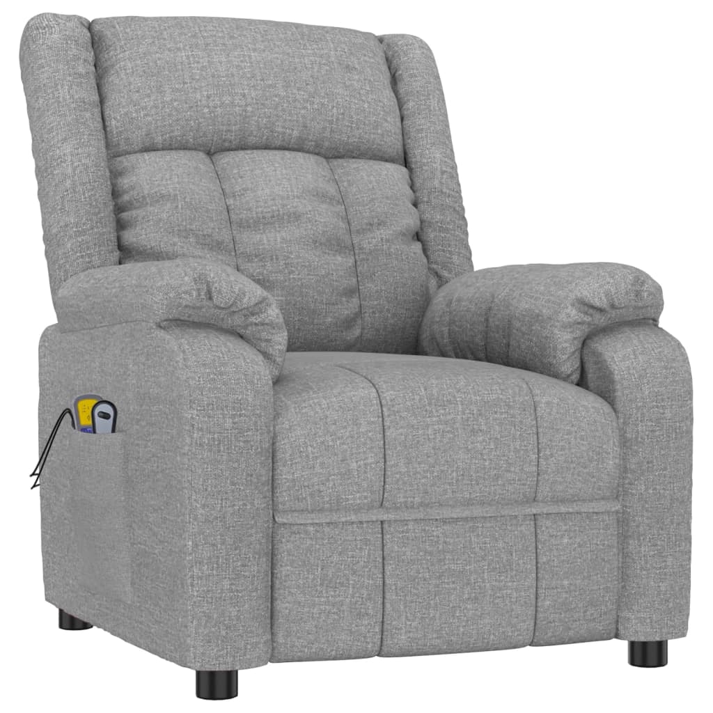 Electric massage chair, light grey, fabric
