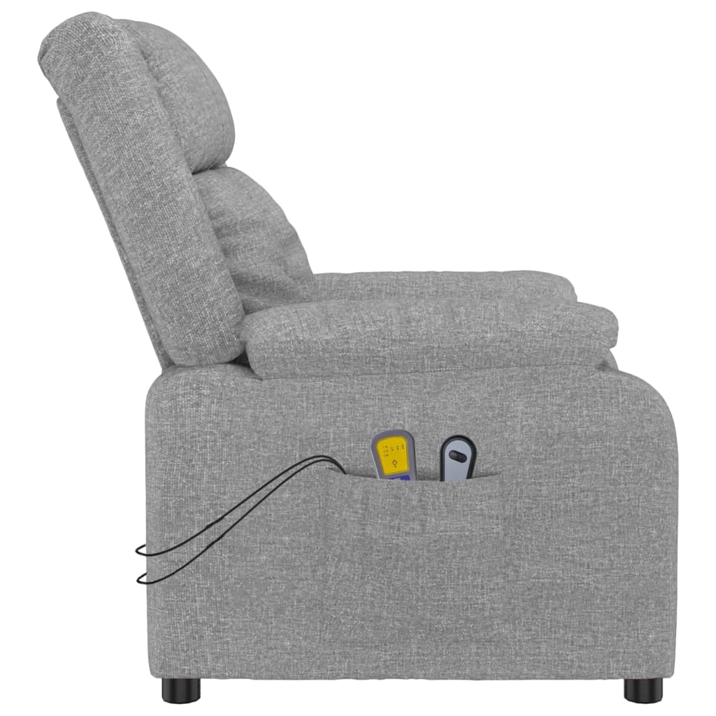 Electric massage chair, light grey, fabric