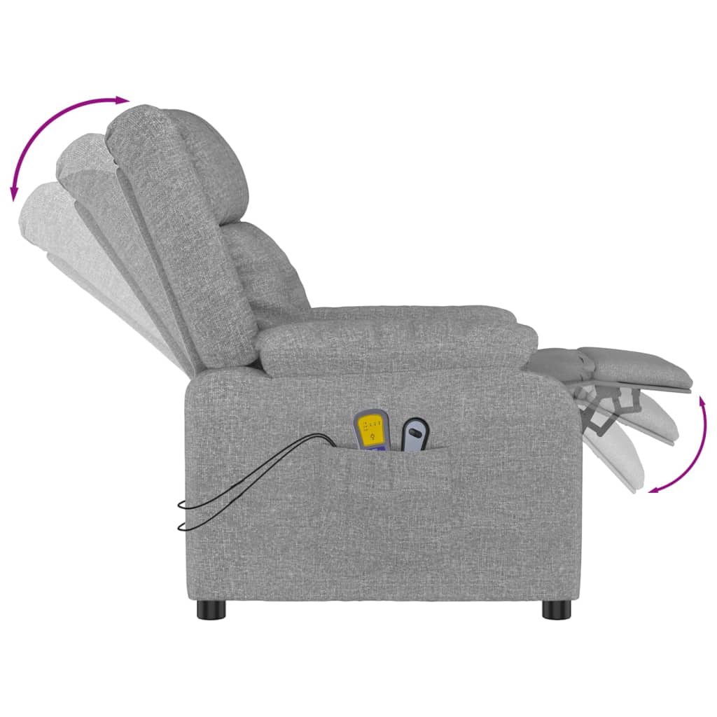 Electric massage chair, light grey, fabric