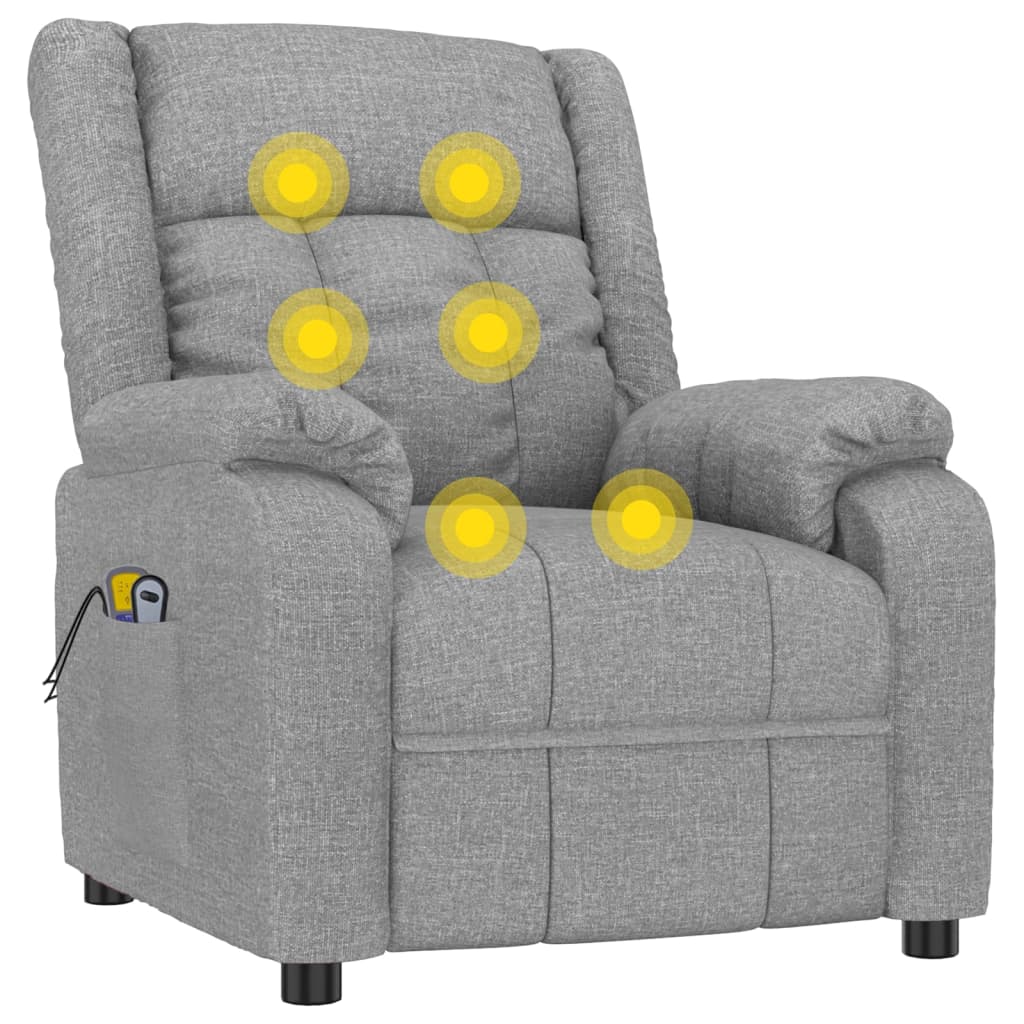 Electric massage chair, light grey, fabric