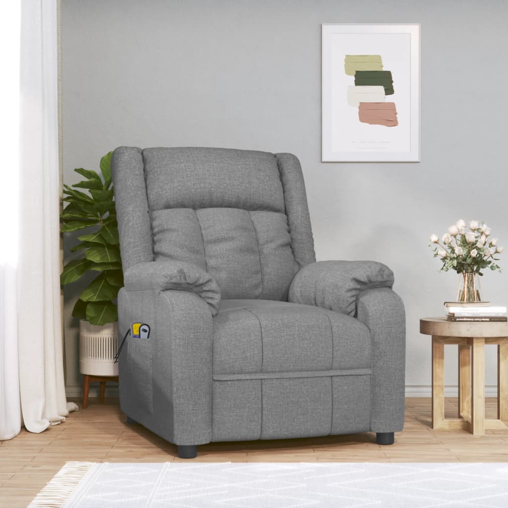 Electric massage chair, light grey, fabric