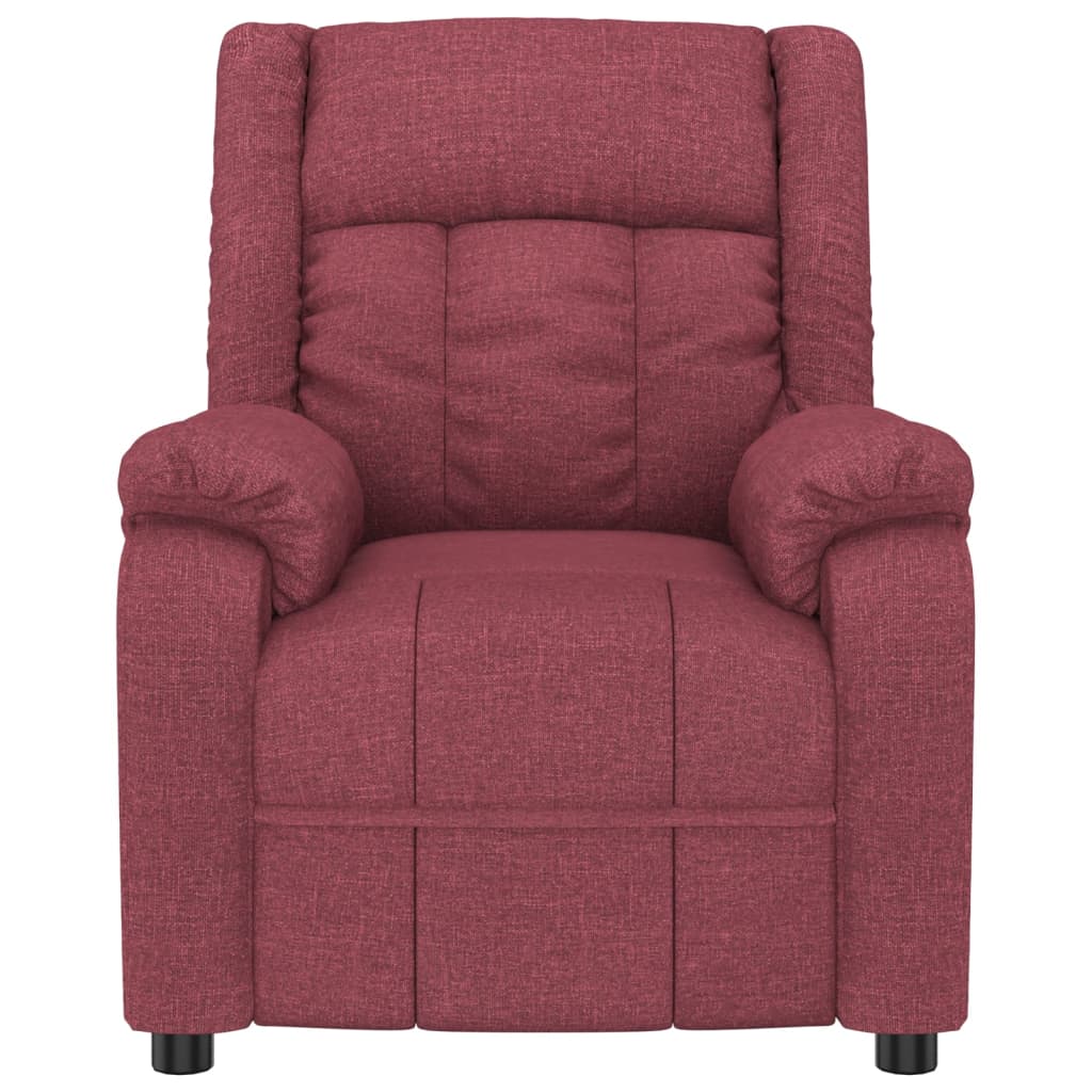 Electric massage chair, burgundy, fabric
