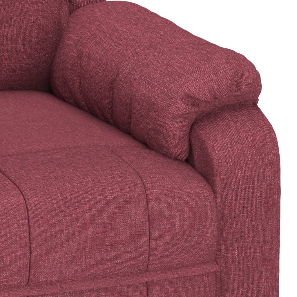 Electric massage chair, burgundy, fabric
