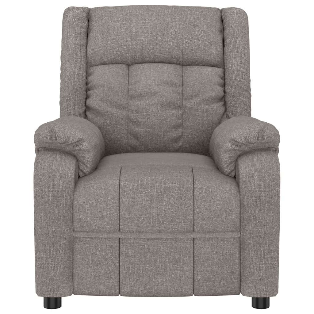 Electric massage armchair, taupe, fabric