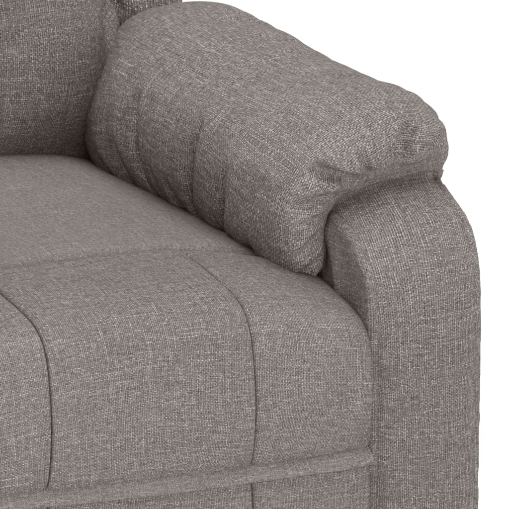 Electric massage armchair, taupe, fabric