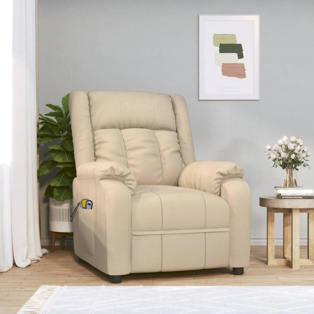 Electric massage chair, cream, fabric