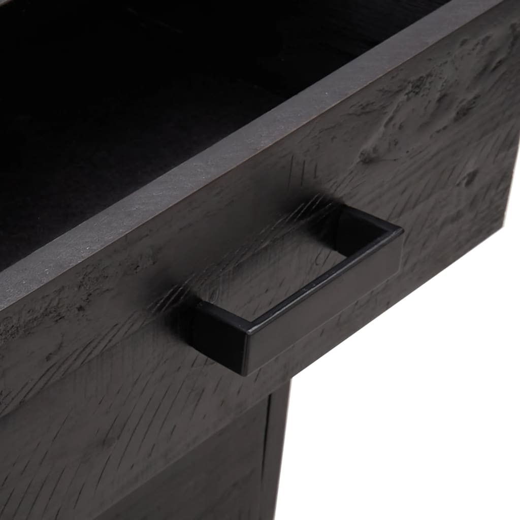 Bedside tables, 2 pcs., black, 36x30x45cm, solid pine