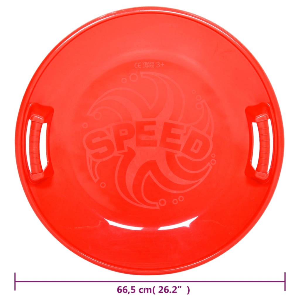Sled, red, 66.5cm, PP, round