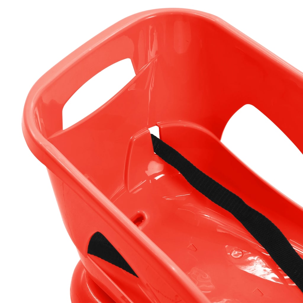 Sleigh with seat, red, 102.5x40x23cm, polypropylene
